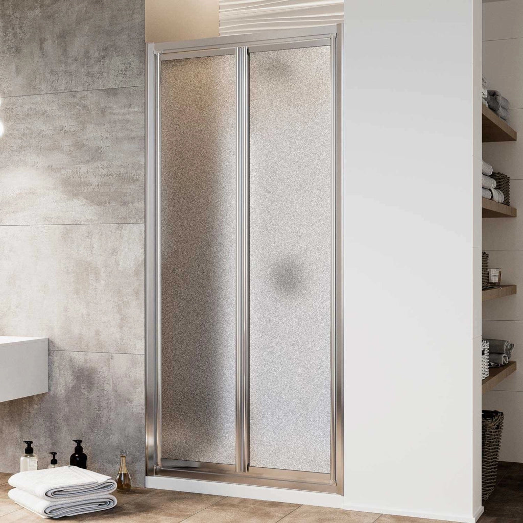 Porta Doccia 90CM H198 Cristallo Stampato C Apertura Saloon con Doppia Anta Battente mod. West