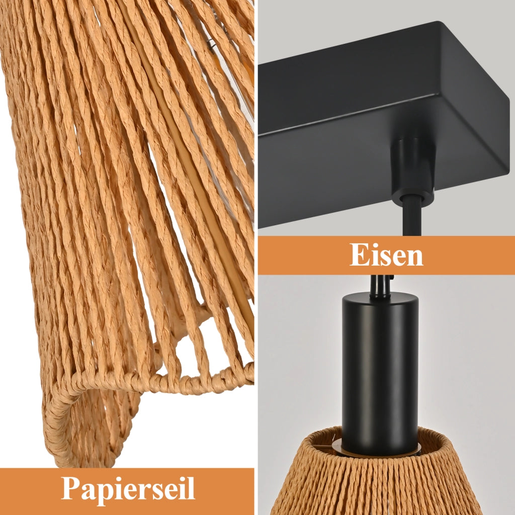 Lampada a sospensione ZMH vintage nera E27 per cucina/camera da letto (lampadina non inclusa)
