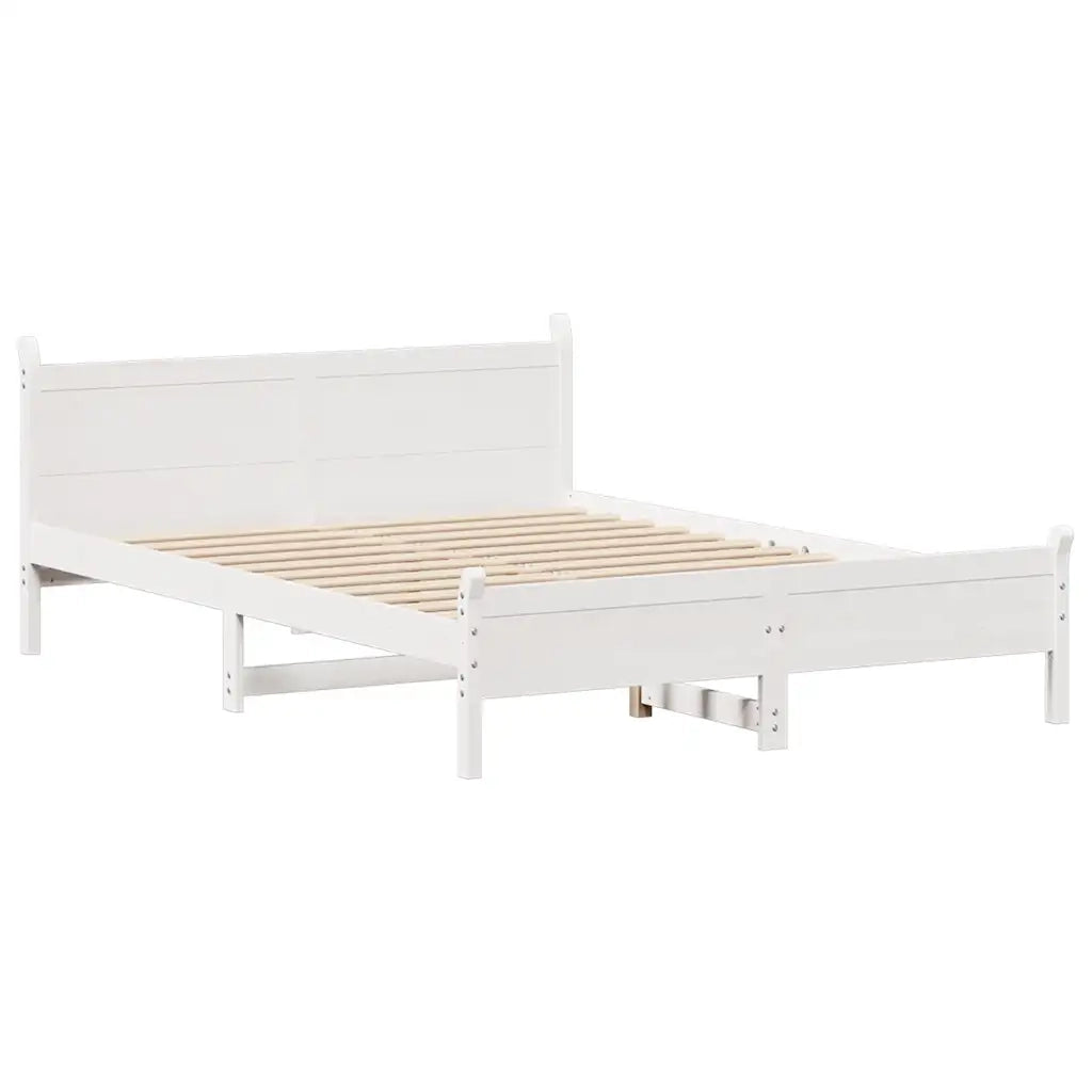 Letto senza Materasso Bianco 160x200 cm Legno Massello di Pino 3309765