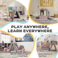 Set di 12 blocchi di schiuma per arrampicare, costruire, strisciare, tappetini da gioco in schiuma con cordura, Grigio+Rosa