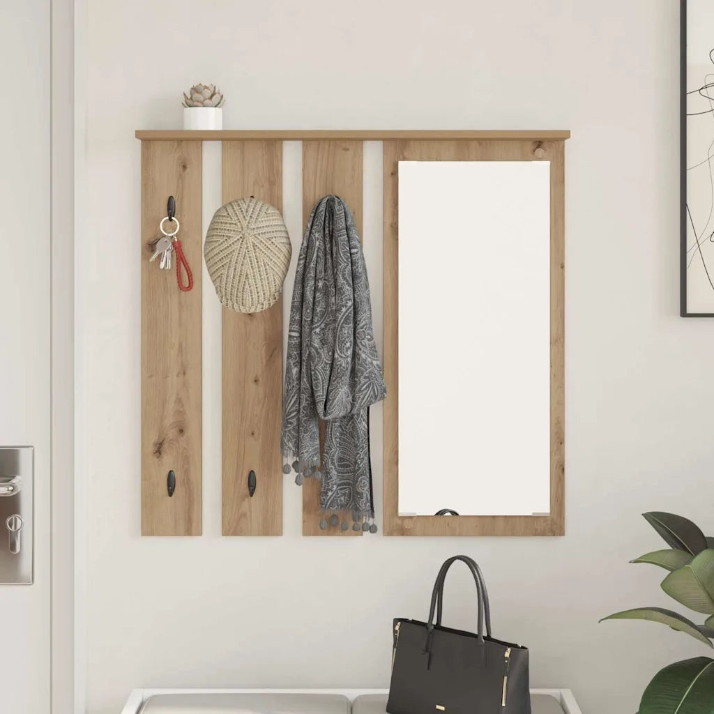 Appendiabiti a muro rovere artigianale 84 x 10 x 80 cm 874498