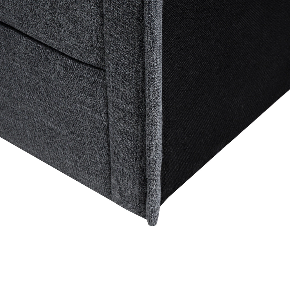Letto Imbottito in Tessuto Grigio Scuro Rete a Doghe 160 x 200 cm
