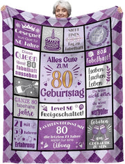 Regalo di compleanno 80° per donna, deken di compleanno 80° per uomo, deken di compleanno 80° per donna, compleanno 80°, deken di compleanno 80° 157x132CM