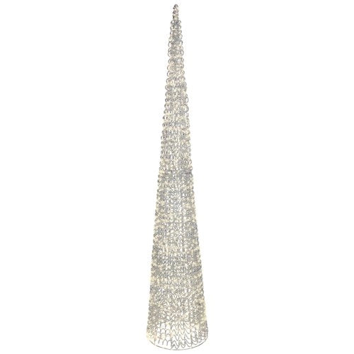 Decorazione luminosa natale amicasa 9493974 cono silver