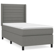 Letto singolo | Letto per adulti | Giroletto a Molle con Materasso Grigio Scuro 80x200 cm Tessuto