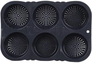 Forma per panini per 6 panini - Mini panini per hamburger - Superficie antiaderente - Alta resistenza al calore - Silicone sicuro per alimenti - Ripiegabile e facile da pulire - Forma per hamburger