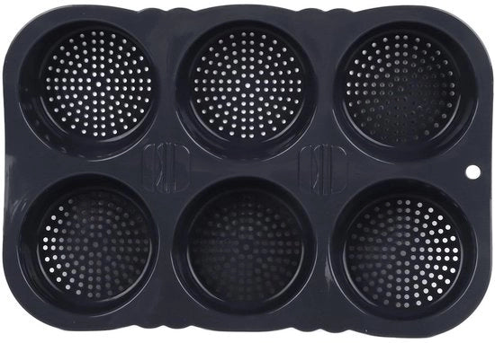 Forma per panini per 6 panini - Mini panini per hamburger - Superficie antiaderente - Alta resistenza al calore - Silicone sicuro per alimenti - Ripiegabile e facile da pulire - Forma per hamburger