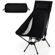 Sedia da campeggio portatile con borsa compatta e cuscino, Sedia da esterno per escursionismo e spiaggia e picnic Nero-Tavoli e sedie da campeggio