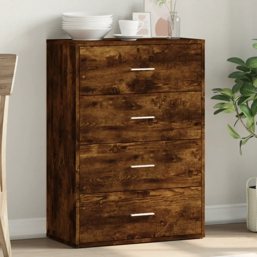 Credenza-Buffet-Armadio da cucina Rovere Fumo 60x31x84 cm in Legno Multistrato 700308
