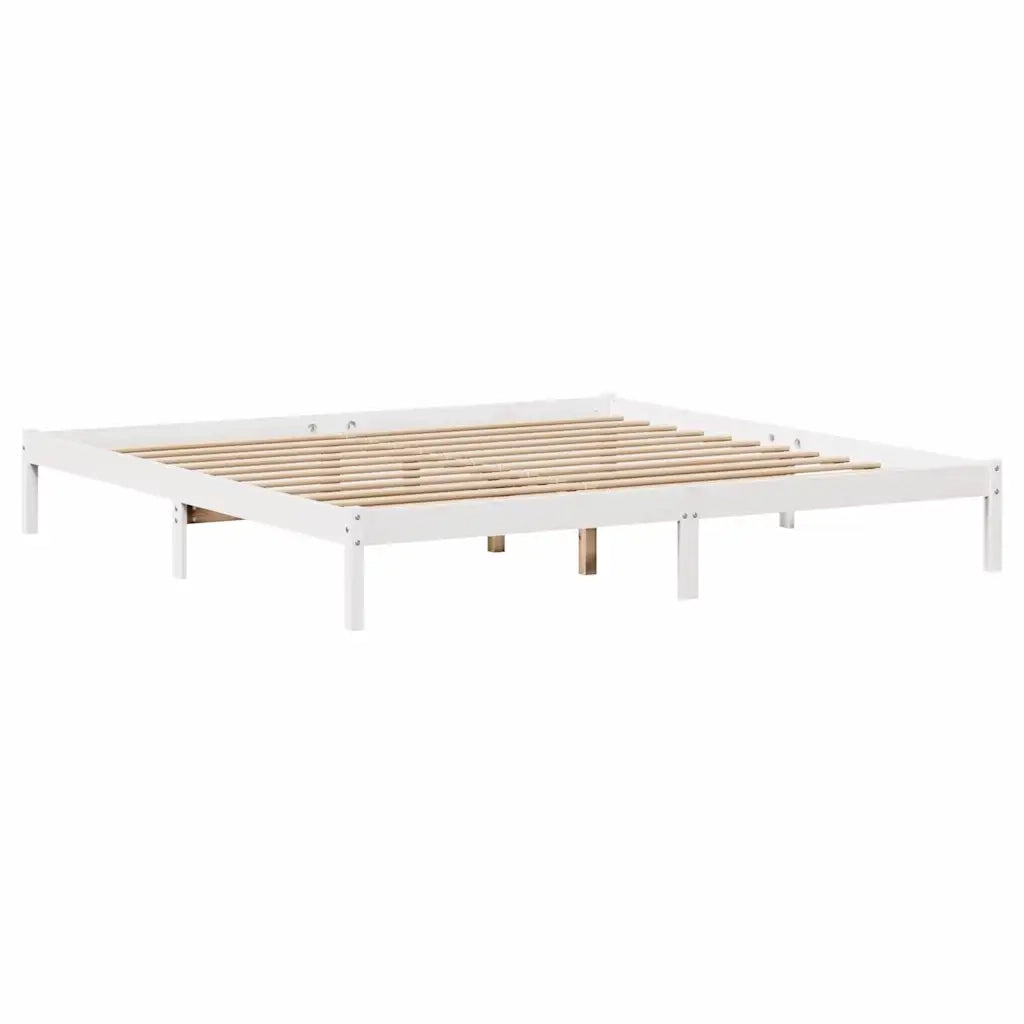 Letto senza Materasso Bianco 180x200 cm Legno Massello di Pino