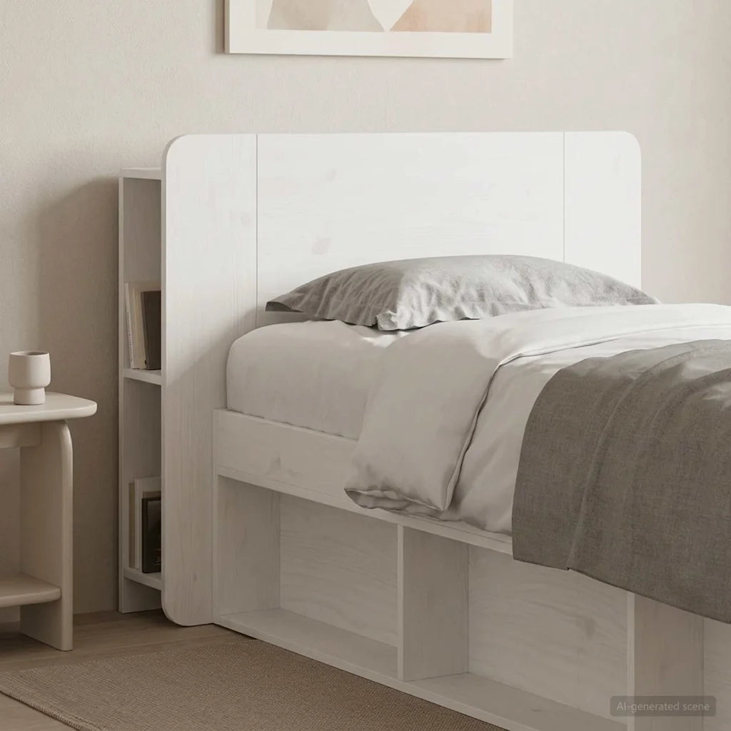 Testata del letto con archiviazione Bianco Legno ingegnerizzato 8001192