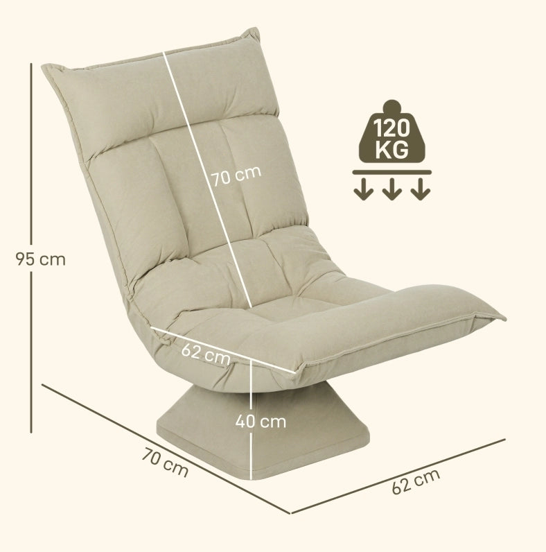 Poltrona da pavimento girevole 360° beige