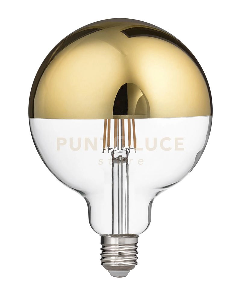 GLA302O- LAMPADINA ATTACCO E27 GLOBO VETRO SPECCHIATO ORO 12,5CM 2700K 1521LM 12W