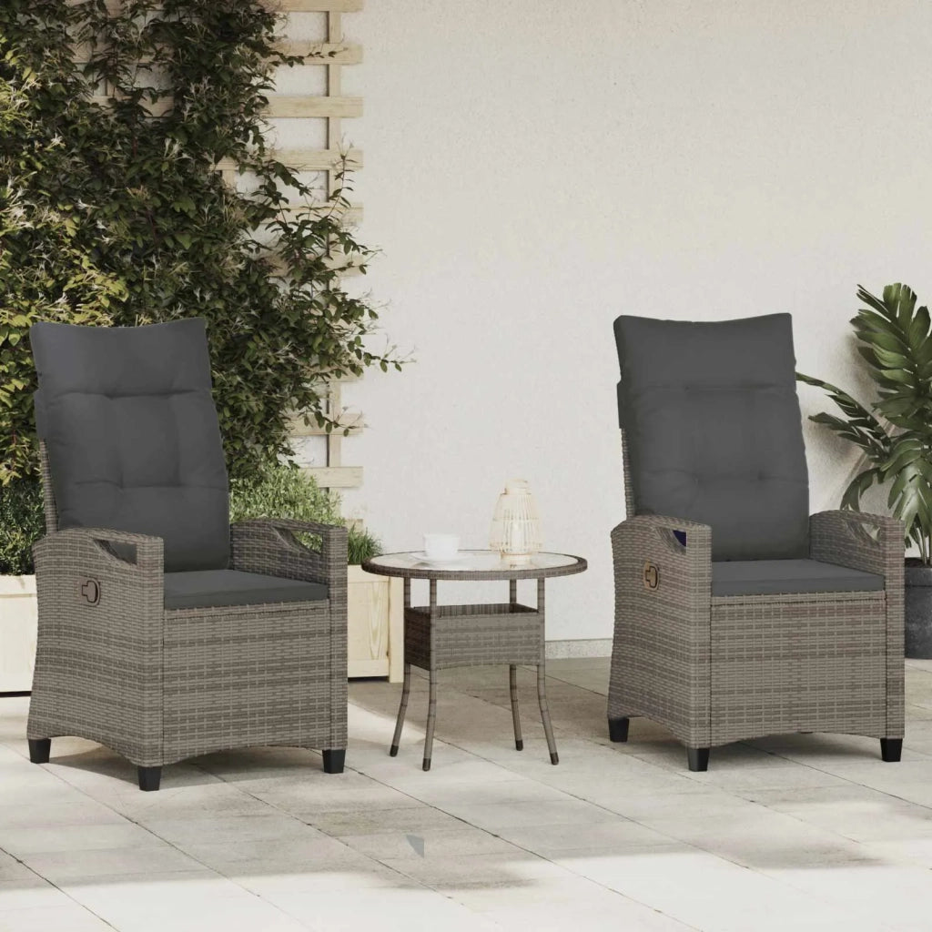 Sedia da Giardino 2 pz | Sedie da Esterno Grigio e Grigio Scuro 56 x 60 x 112 cm