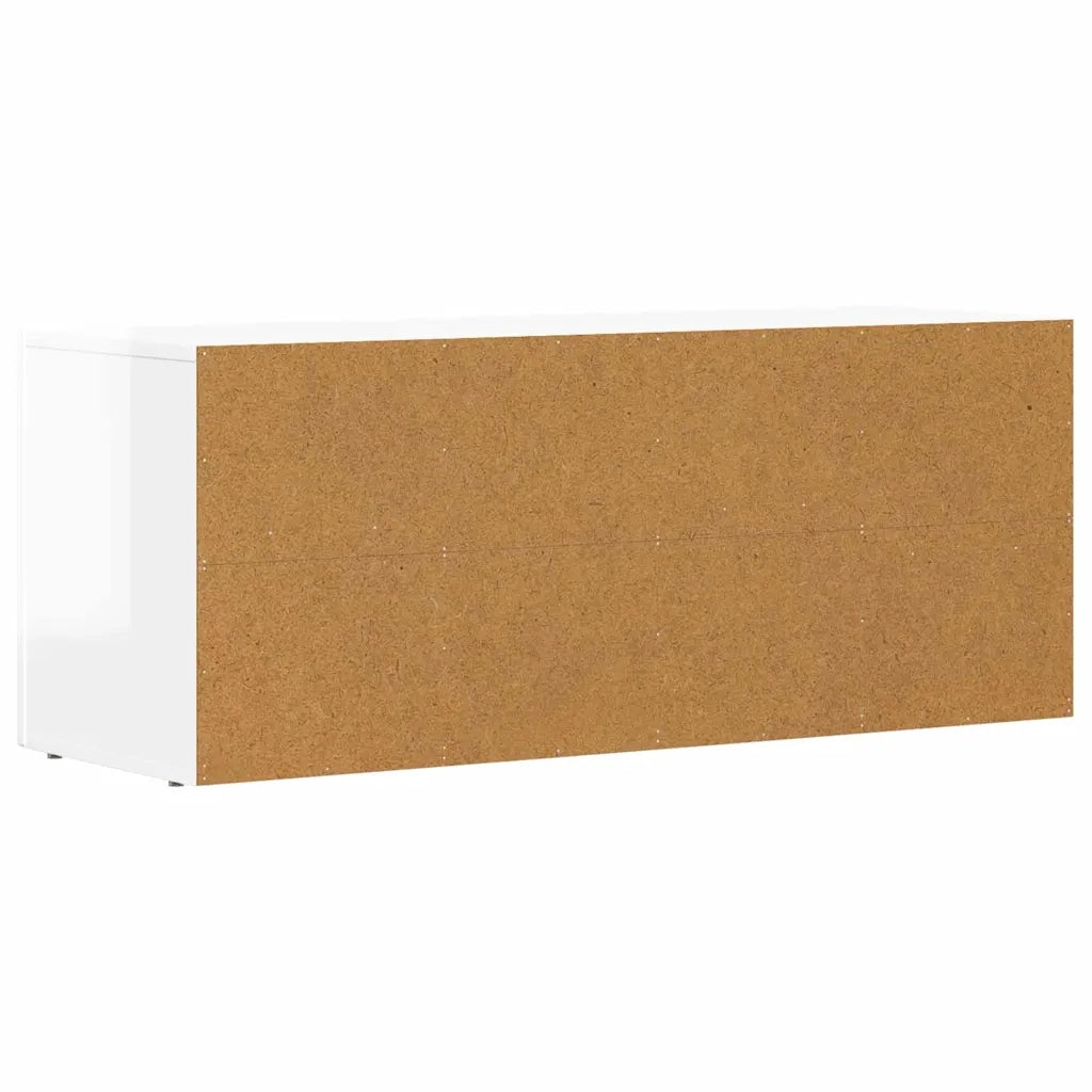 Mobile TV Bianco Lucido 100 x 35 x 40 cm Legno multistrato 891268
