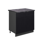 Mobile lavello cucina Fame-Line Nero rigato/Antracite 80 cm con ripiano, PL Antracite Vicco