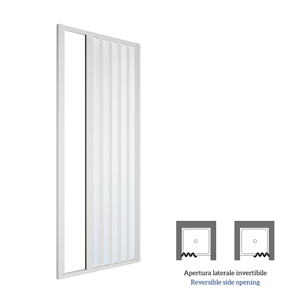 Parete doccia soffietto bianca maniglia katia-al reversibile altezza cm 185 pvc *** misure 130 cm, confezione 1