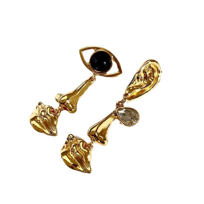 Rivista di orecchini asimmetrici indiani New Eye AB Style Earrings