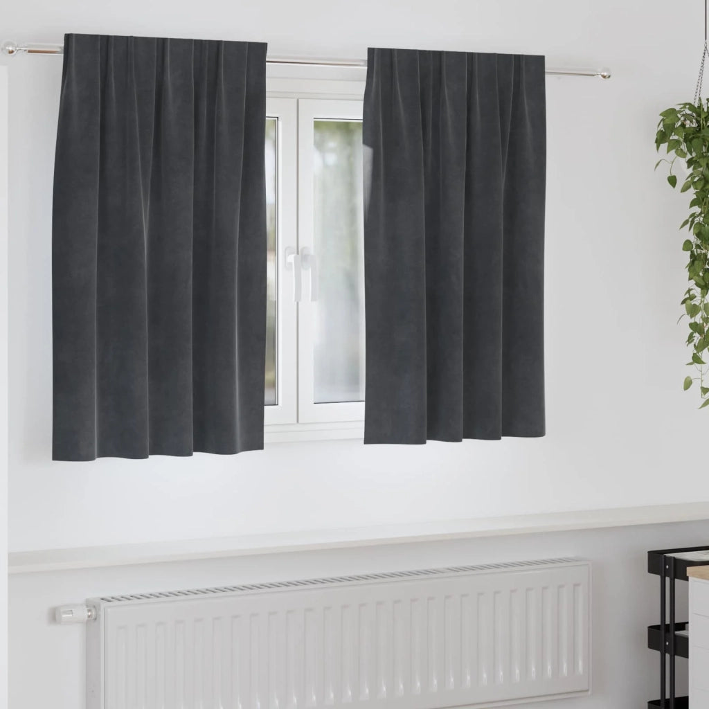 Tende oscuranti 2 pcs Grigio chiaro 140 x 140 cm Velluto 4107258