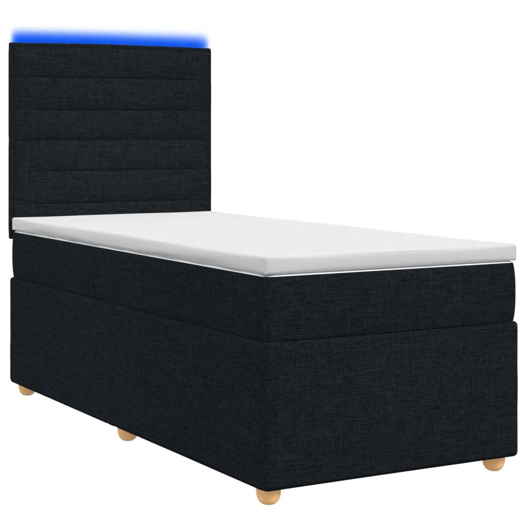Letto box spring con materasso Nero 100 x 200 cm Tessuto 3455275
