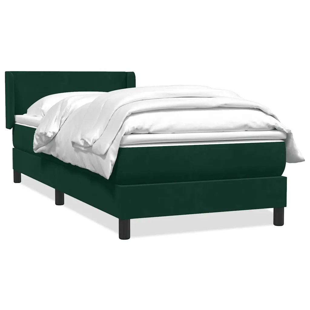 Giroletto a Molle con Materasso Verde Scuro 80x220 cm Velluto 3317970