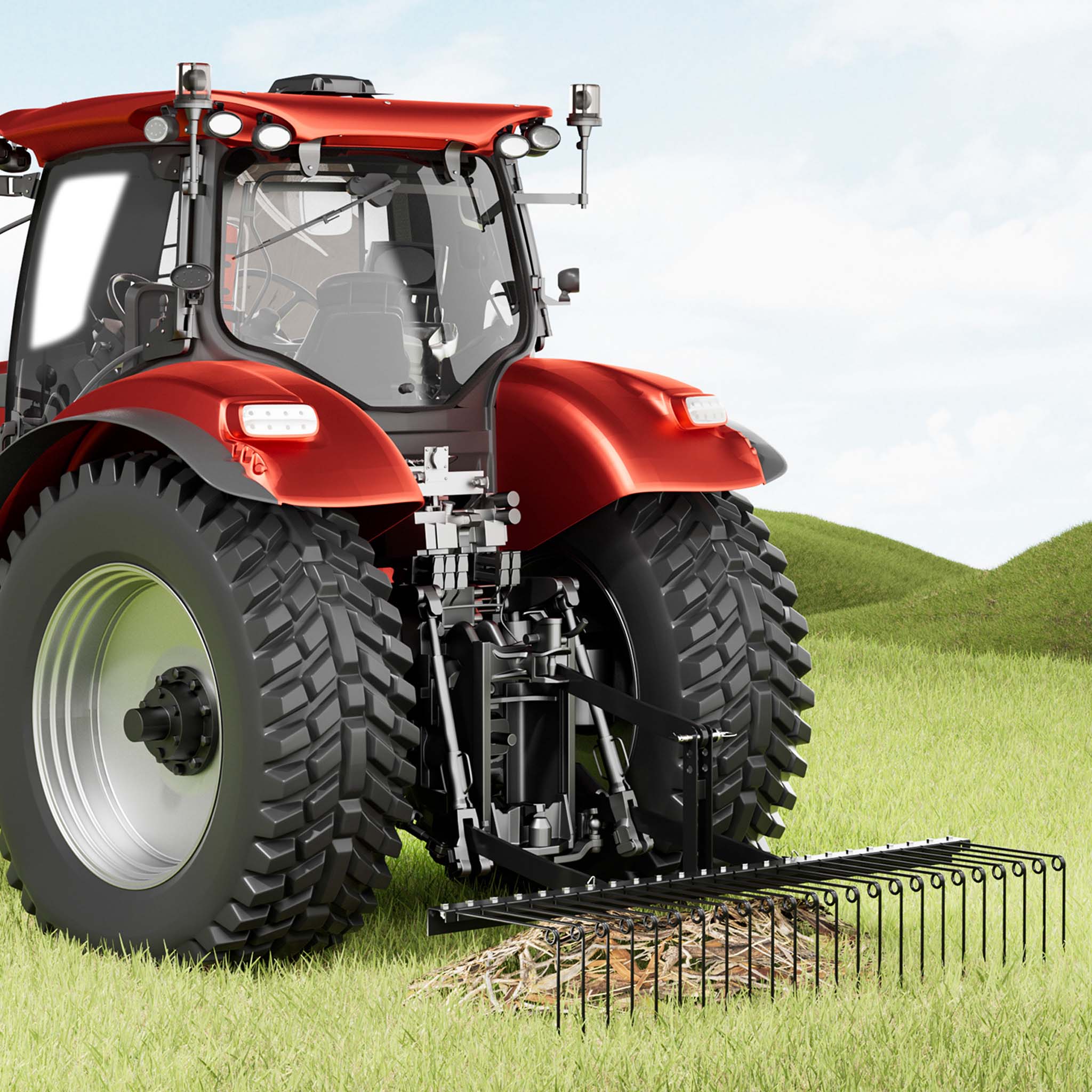 Strigliatore a molle trainato per prato 72" 183X76X48 cm Arieggiatore per trattorini Quad