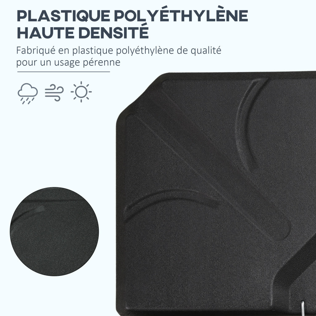 Set 4 Pesi per Parasole ¨C Zephmum ¨C Polietilene Grigio 40x40x10 cm