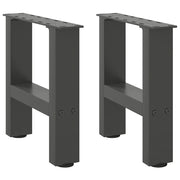 Gambe per Tavolino da Caff¨¨ Antracite 2 pz | Piede del tavolo 40x(30-31) cm Acciaio