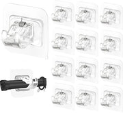 Sostegno per tende in self-adesivo - 12 pezzi - trasparente - alta aderenza - adatto per tende fino a 2,2 cm - gancio per tende