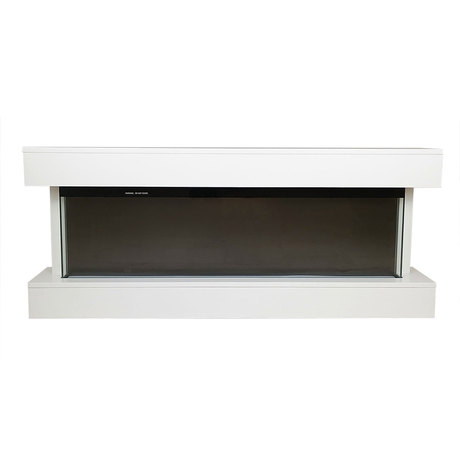 Camino Elettrico da Parete o Incasso Alaro Plus 127x18x52 cm Effetto Fiamma Telecomando in MDF Bianco