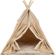 Cuscino Anti-Slip Boho 55 × 65 × 55 cm beige per cani e gatti - lavabile in lavatrice - con superficie rivoltabile