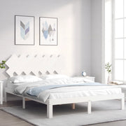 Giroletto senza Materasso-Struttura Letto Bianco 140x200 cm Legno Massello Pino 647131