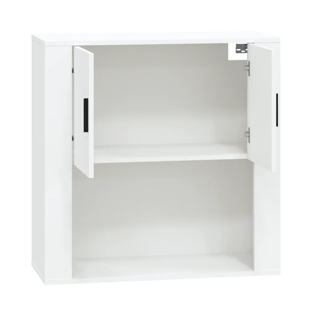 Mobiletto a parete moderno con pratico vano contenitore 80 x 33 x 80 cm legno composito bianco 02_0048274