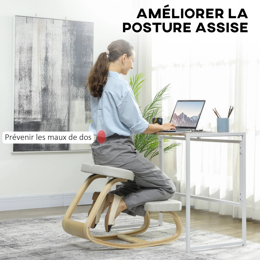 Sedia ergonomica da ginocchio in legno ¨C zephmum ¨C crema