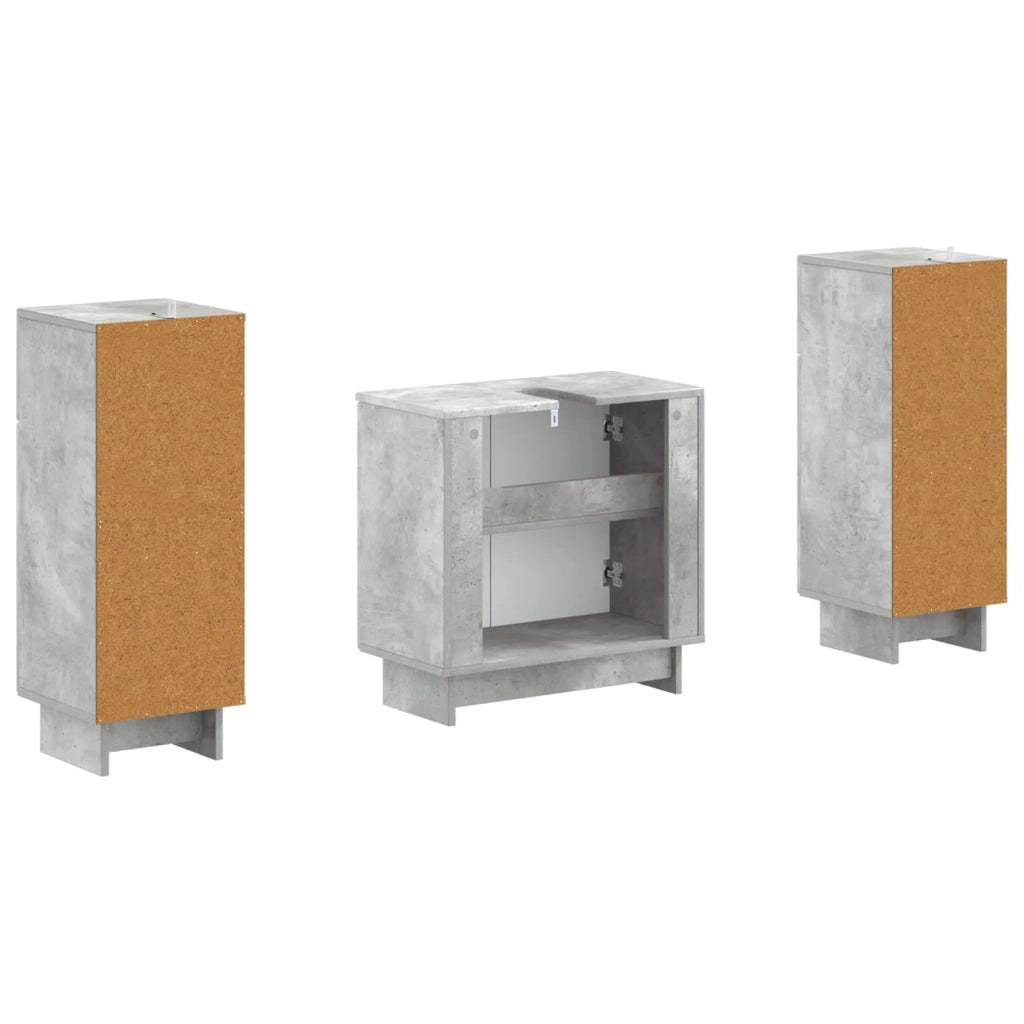 Set di Armadi da Bagno da 2 Pezzi EDE Grigio Cemento 3417984