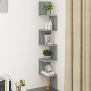 Mensola Angolare Grigio Sonoma 20x20x127,5 cm Truciolato 815211