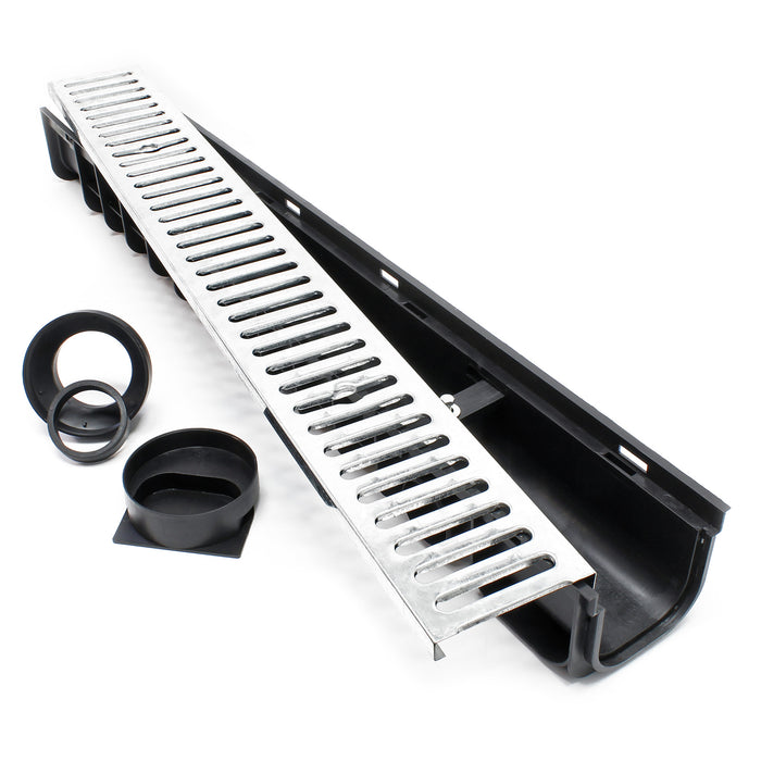 Canale di scolo 2x1m con griglia per scarico acqua 1,5t Canaletta di drenaggio