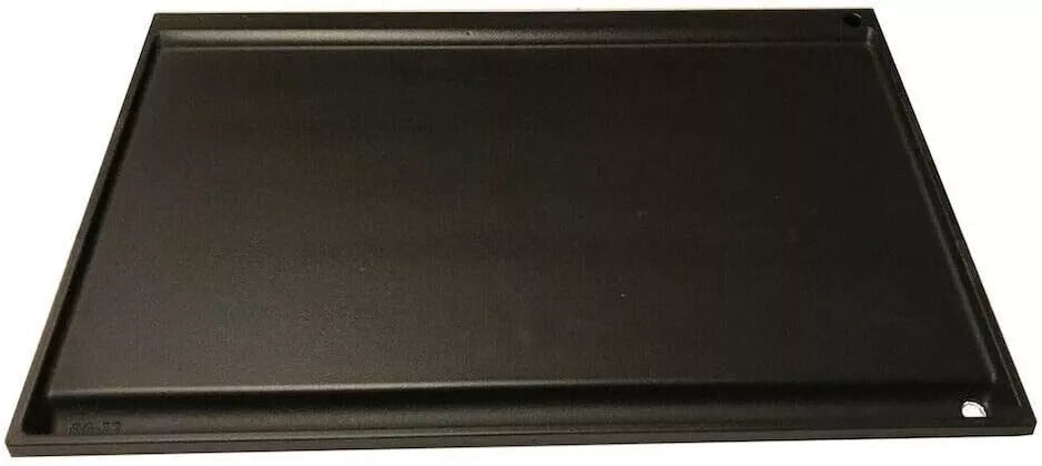 Bistecchiera in ghisa, Piastra per Barbecue in Ghisa,Bifacciale, Liscia e ondulata, 60x38 cm, con sistema Scolagrasso