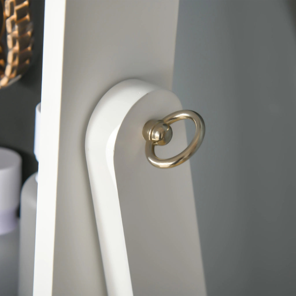 Specchio Portagioie con Luce LED ¨C zephmum ¨C Bianco 46x36.5x151.5cm