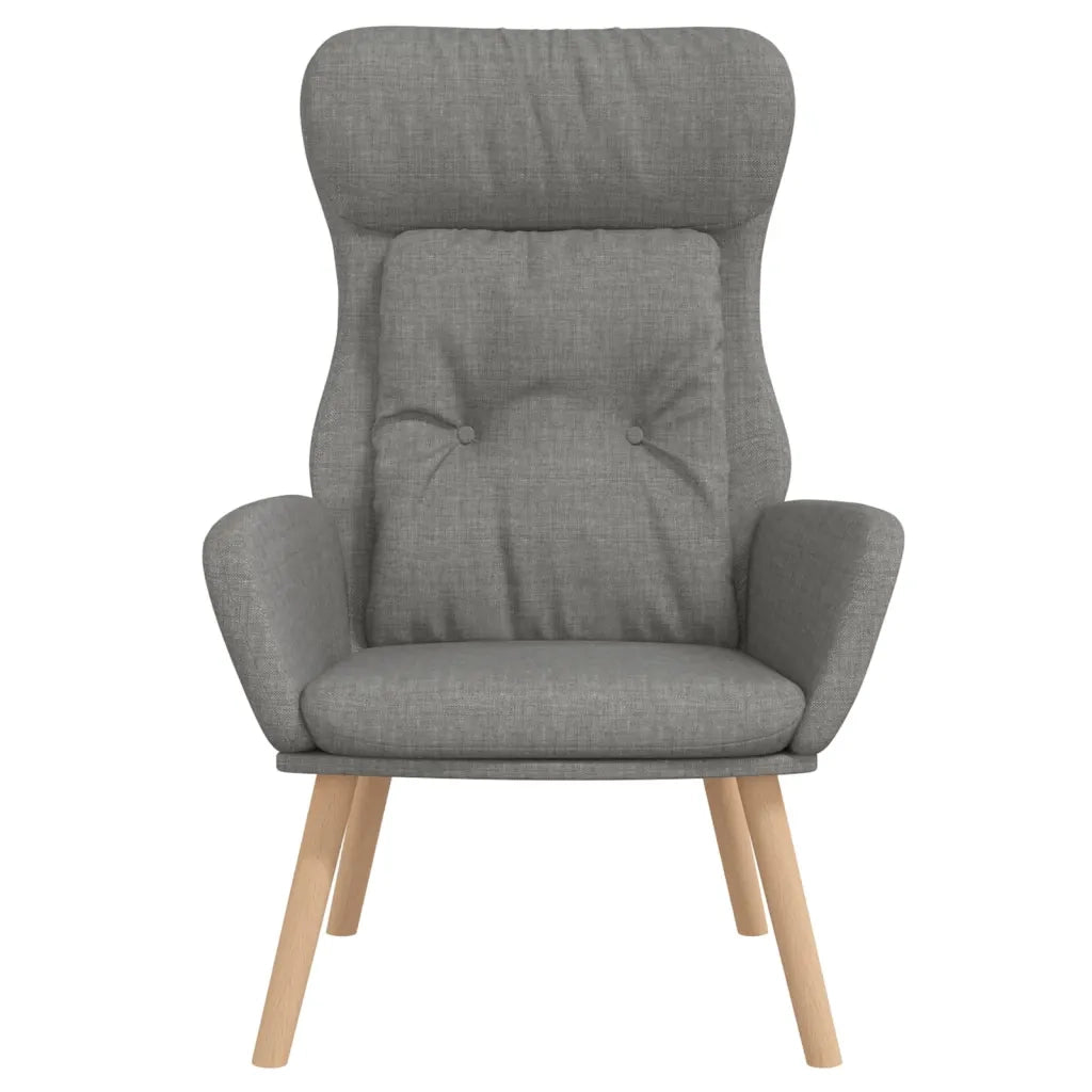 Poltrona | Sedia Relax Rilassante Grigio Chiaro in Tessuto