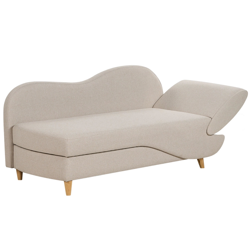 Chaise Longue in tessuto beige lato destro con contenitore stile moderno glamour salotto camera da letto