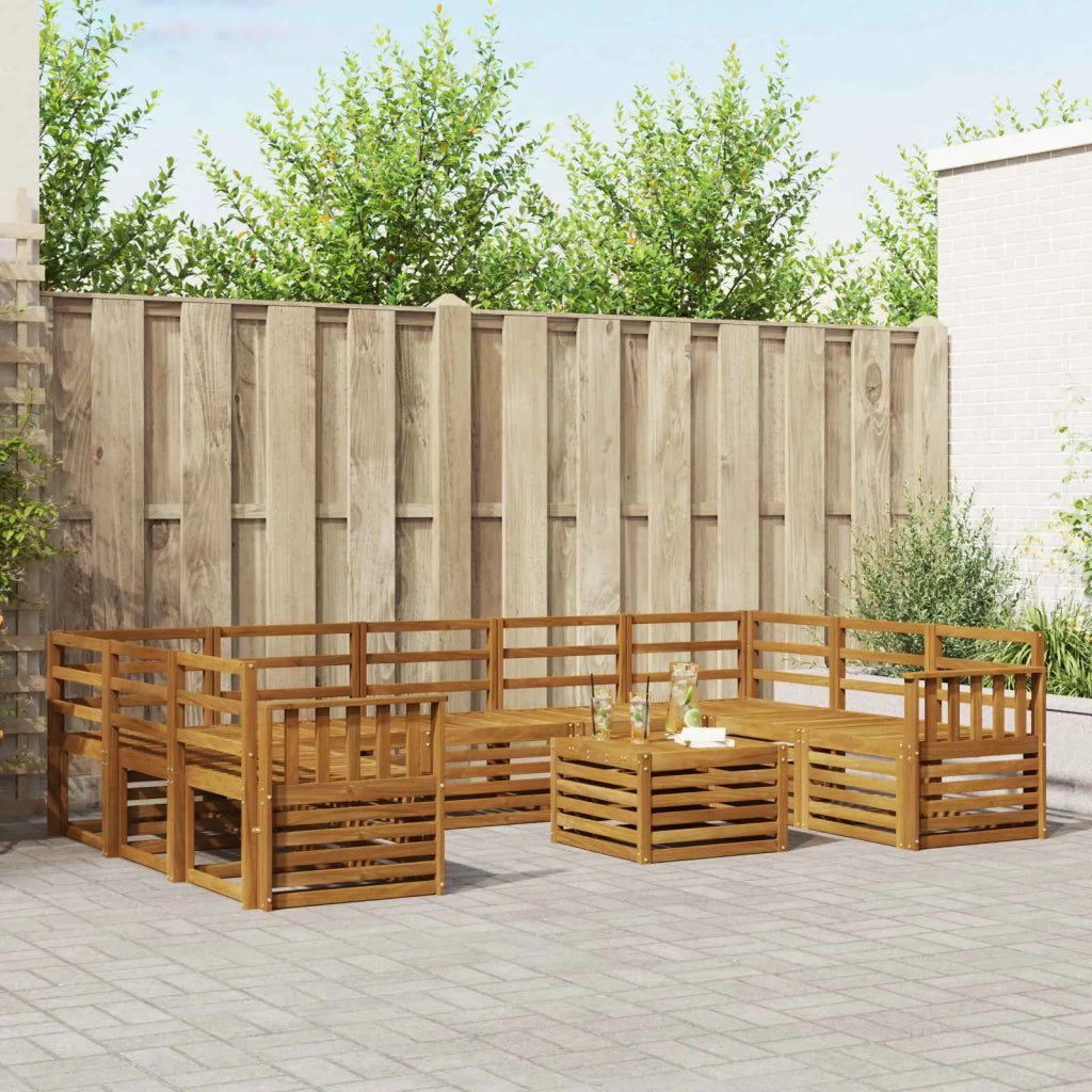 Set divani 10 pcs Naturale Legno di Acacia Massello