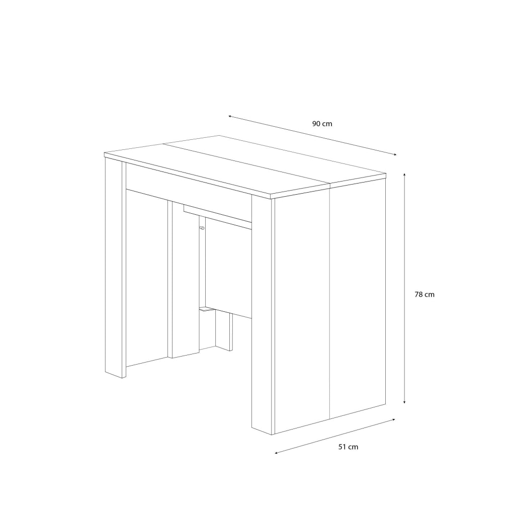 Tavolo Consolle Allungabile Oslo Plus Fino A 3 Metri, Tavolo 14 Posti Salvaspazio Multiposizione, Design Moderno Ed Elegante, Consolle per Casa E Ufficio, 78 x 51 x 90 cm, Colore Bianco Lucido
