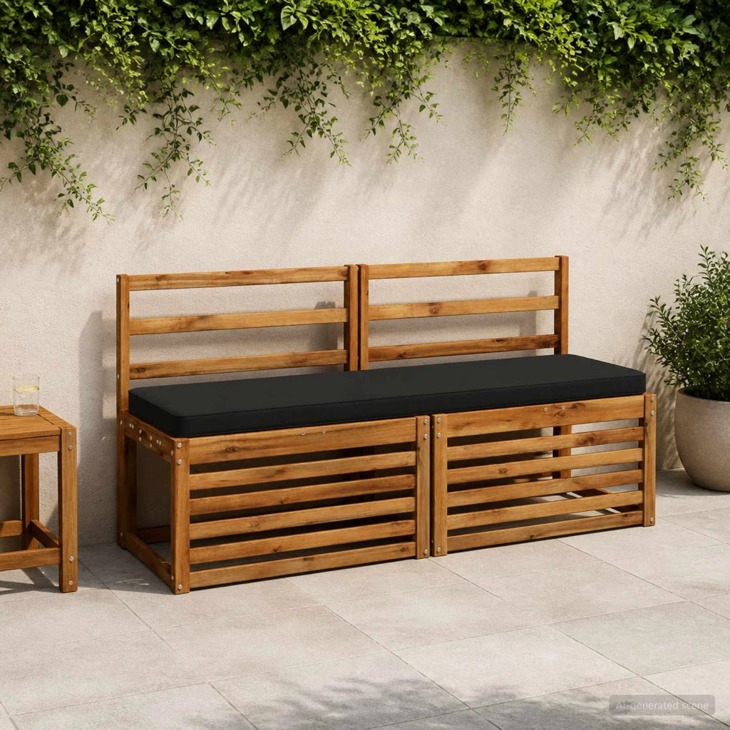 Cuscini per Panchina a 2 Pezzi VUGHT 2 pz 100% Poliestere Nero 951373