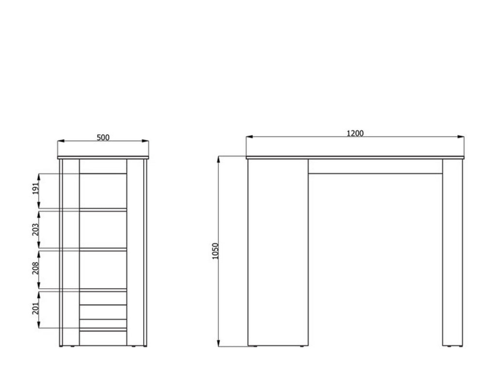 Sedriano, Tavolo Fisso 2 Posti, 120x50x105h cm Bianco