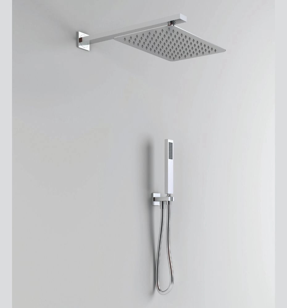 Kit doccia rettangolare 30x20 cm completo soffione braccio presa acqua doccetta laccio *** tipo di accessorio soffion...