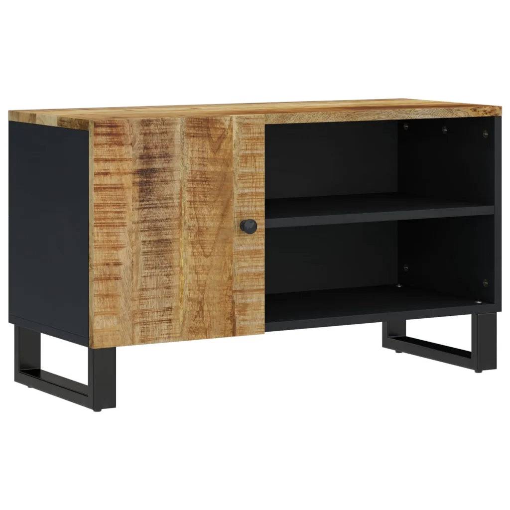 Mobile TV 80x33x46cm Legno Massello Mango e Legno Multistrato 351962