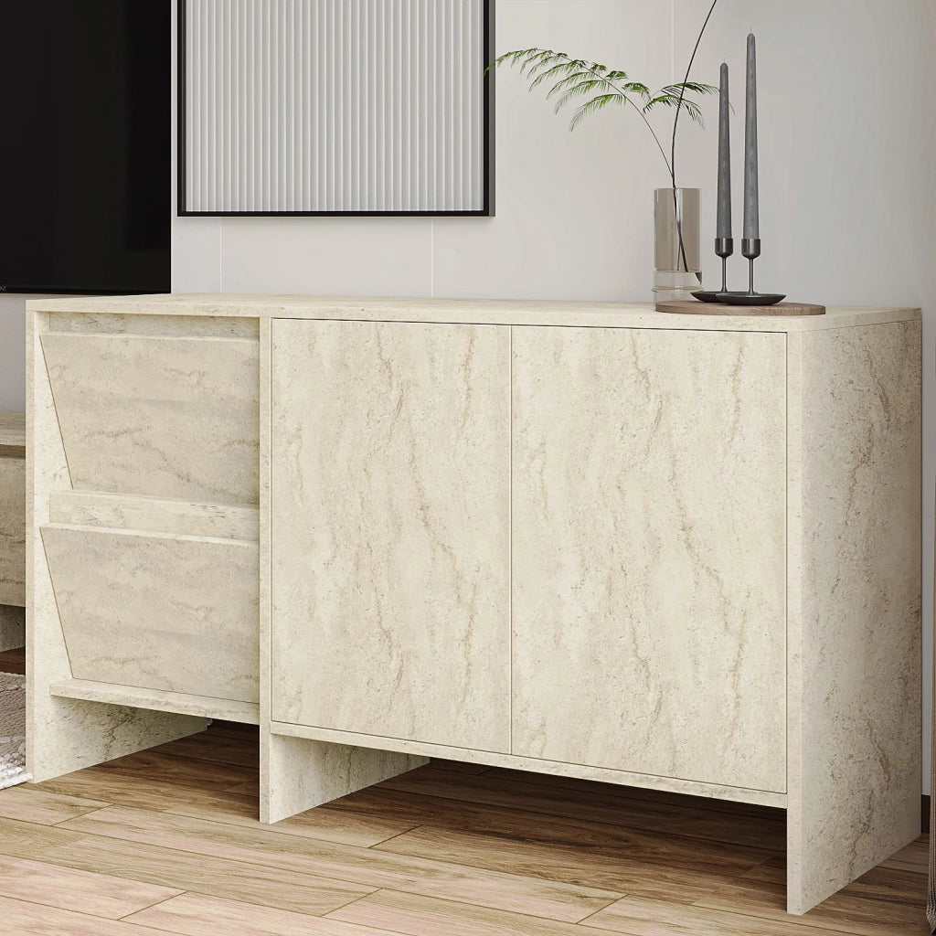 Credenza in legno "Laris 130" - 130 x 44 x 82 cm - Travertino