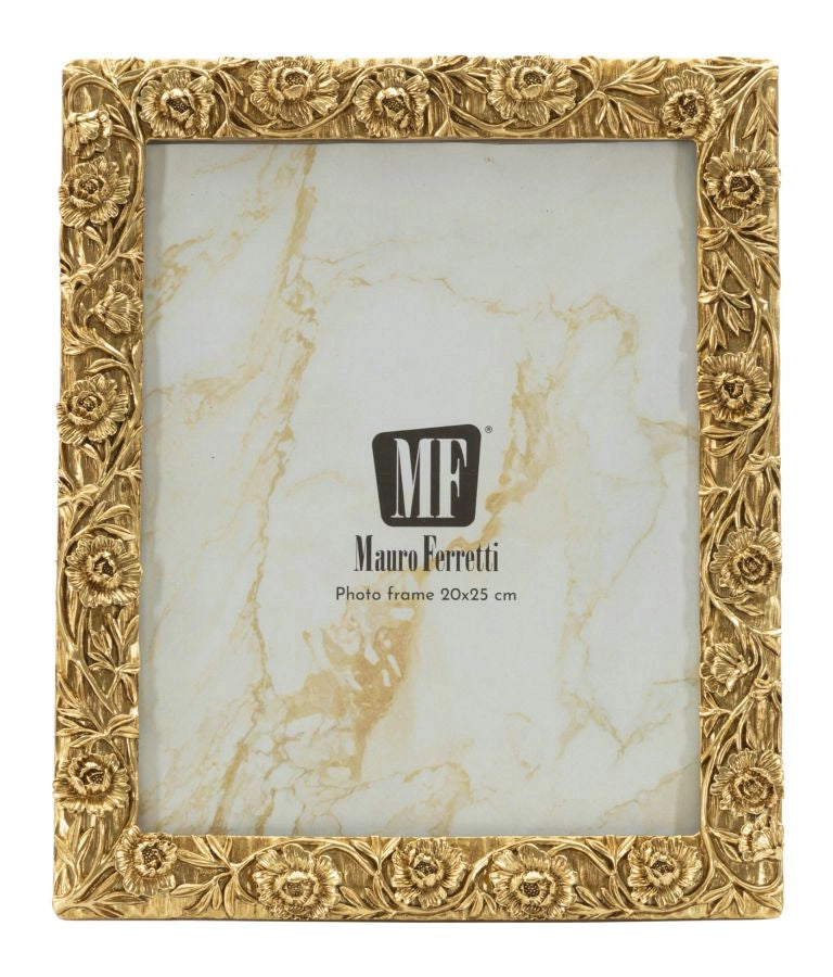 Cornice Poppy 25,3x2x30,3 cm in Resina e Vetro Oro