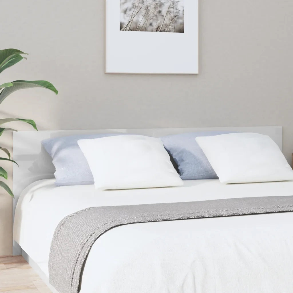 Testiera per Letto-Testata-Testiera Decorativa Bianco Lucido 200x1,5x80cm Legno Multistrato